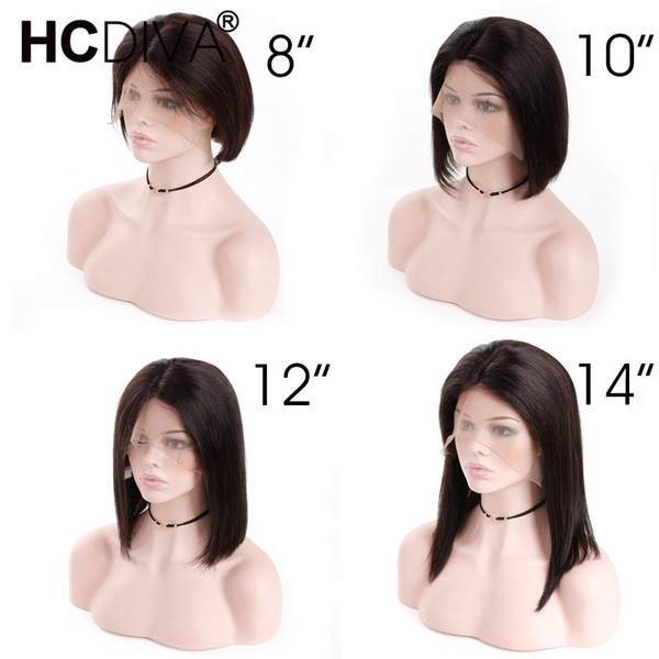 13x4 Lace Front Human Hair Wigs 130% Short Bob Wig Brazilian Remy Hair Natural Black For Black Women 613 Blond Wig