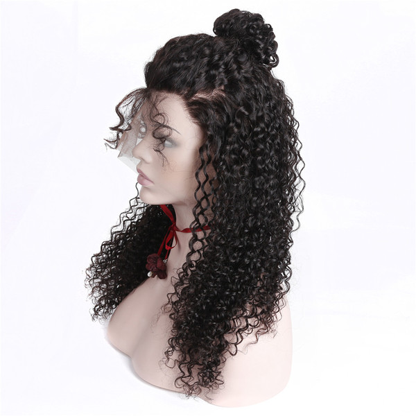 Glueless Pre Plucked Full Lace Human Hair Wigs For Black Women Kinky Curly Wig Peruvian Human Hair With Baby Hair Remy 130% HCDIVA