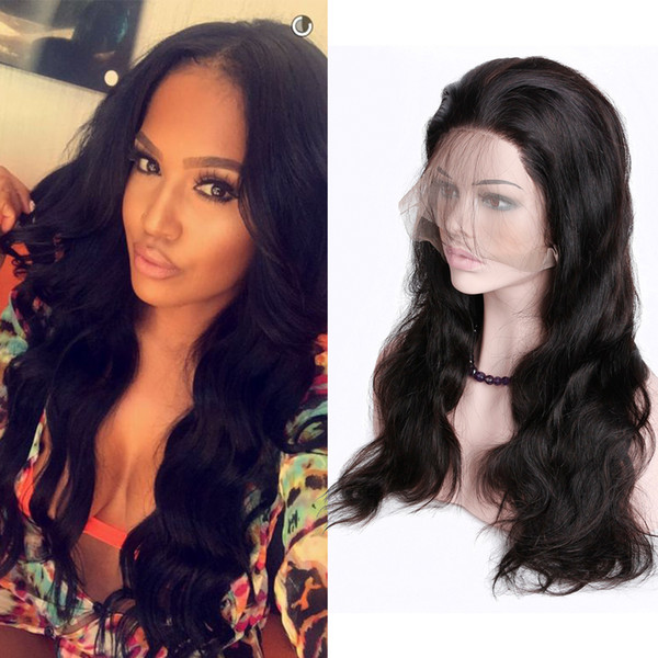 360 Full Lace Front Human Hair Wigs For Black Women Pre Plucked 150% Density Straight Body Wave Brazilian Full Wig Honey Queen Remy