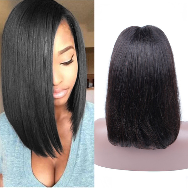 Lace Frontal Bob Wig Front Pre Plucked With Baby Hair Remy Brazilian Straight Human Hair Short Bob Wigs For Black Women