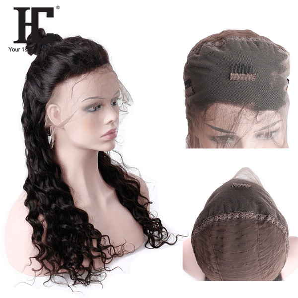 HC Hair 360 Lace Frontal Wigs Loose Wave Natural Color Pre Plucked With Swiss Lace High Density 150% Brazilian Remy Human Hair Wig