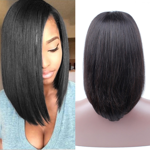 13x4 Lace Front Human Hair Wigs Pre Plucked With Baby Hair Straight Brazilian Remy Hair Bob Wigs For Black Women