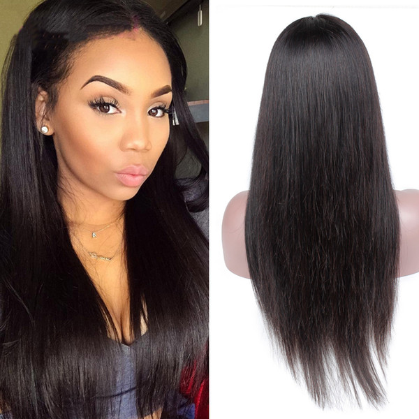 Straight Lace Front Human Hair Wigs With Baby Hair Straight Brazilian Hair Wigs For Women Natural Black None Remy Lace Wig