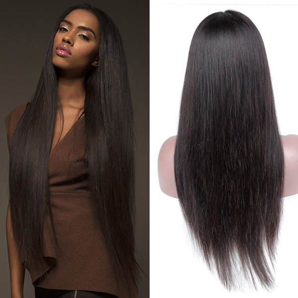 Pre Plucked Short Human Hair Wigs 130% Straight Bleached Knots With Pre Plucked Human Hair 13*4 lace frontal Wigs