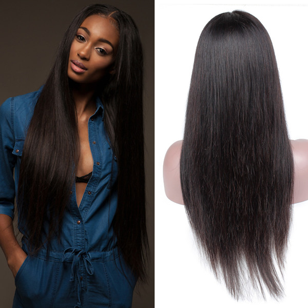 Straight Human Hair Wigs For Women Black Color Remy Brazilian Lace Front Human Hair Wigs Pluck With Baby Hair