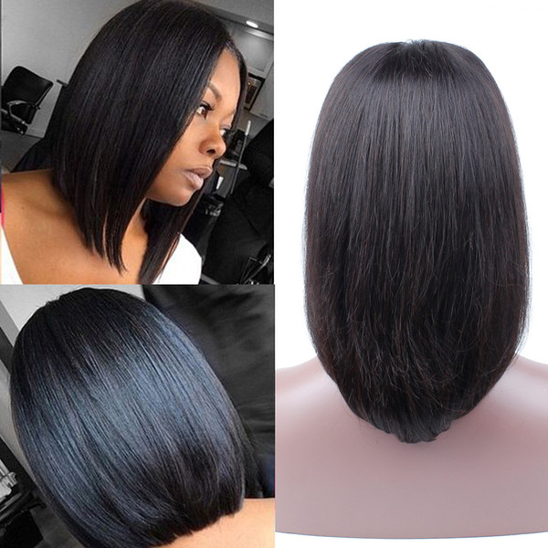 13*4 Lace Front Human Hair Wigs With Baby Hair Pre Plucked Hairline Brazilian Remy Bob Wig 10