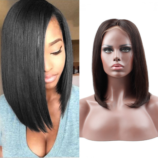 130% Density Lace Frontal Wig Pre Plucked With Baby Hair HC Hair Brazilian Remy Straight Human Hair Lace Front Wig Black Women