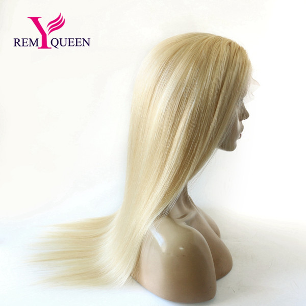 Remy Queen Brazilian 10A Blonde 613# Lace Front Wig Silky Straight 130% Density Virgin Remy Hair Breathable Lace with Baby Hair