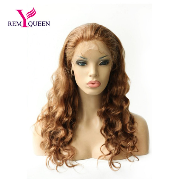 Remy Queen #30 Light Auburn Body Wave Lace Front Wig With Stretch Lace Back Swiss lace 100% Human Hair 130% Medium Density Factory Outlet