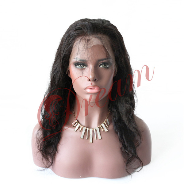 Remy Queen Human Hair 1B# Off Natural Black Body Wave 360 Wig 130% Medium Density Plucked With Baby Hair