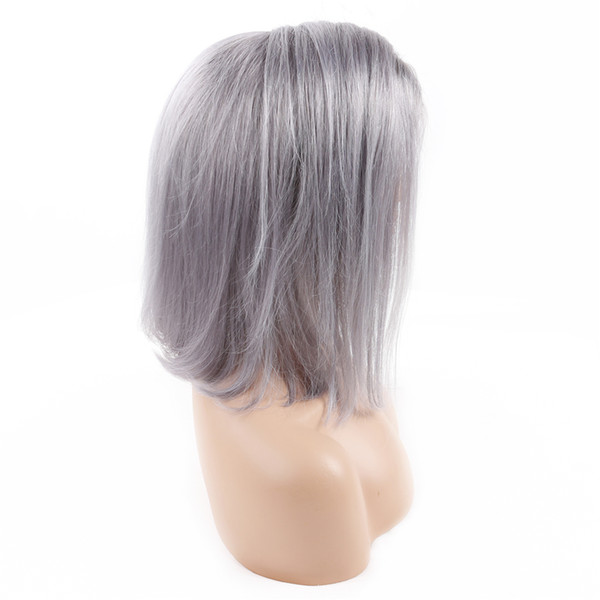 1B/Grey Bob Lace Frontal Wigs Pre Plucked With Baby Hair Ombre Peruvian Lace Front Human Hair Wigs For Black Women