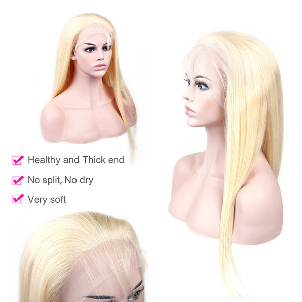 Blonde Wigs Human Hair Lace Front Wig Color #613 Brazilian Virgin Human Hair Wigs Color #613 Straight 13*3 Transparent Lace Front