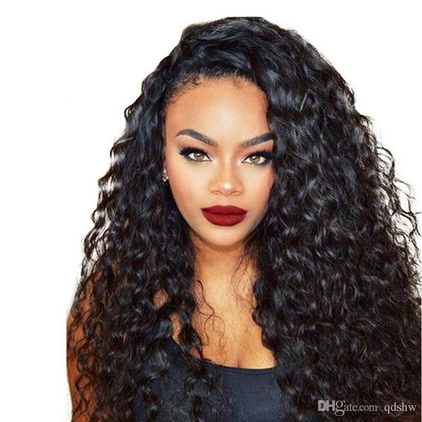 Curly Human Hair Wigs For African Women Pre Plucked Glueless Virgin Brazilian Lacefront Curly 360 Full Lace Human Hair Wig With Baby Hair