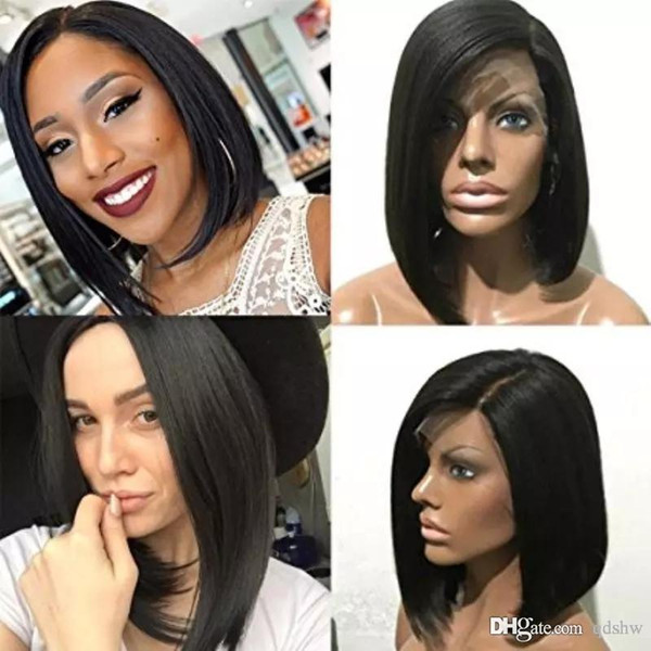 360 Full Lace Bob Wigs Short Cut Malaysian Virgin Natural Straight Glueless 360 Lace Frontal Wig With Baby Hair