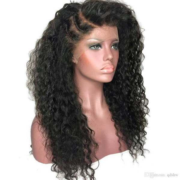 360 Full Lace Human Hair Wigs Color Curly Side Part Virgin Brazilian Lace Front Pre Plucked Glueless Human Hair Wig For African American