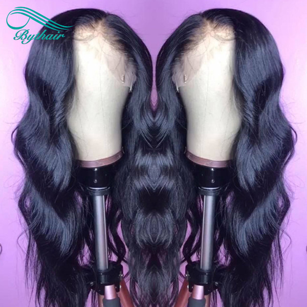 Bythair 360 Lace Wig Body Wave Pre Plucked Hairline Brazilian Virgin Human Hair Wavy 150% Density Bleached Knots With Baby Hair