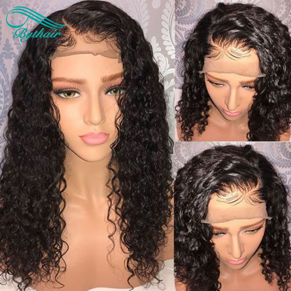 Bythair 360 Lace Wig Deep Curly Pre Plucked Hairline Brazilian Virgin Human Hair 360 Wig 130% Density Bleached Knots With Baby Hair