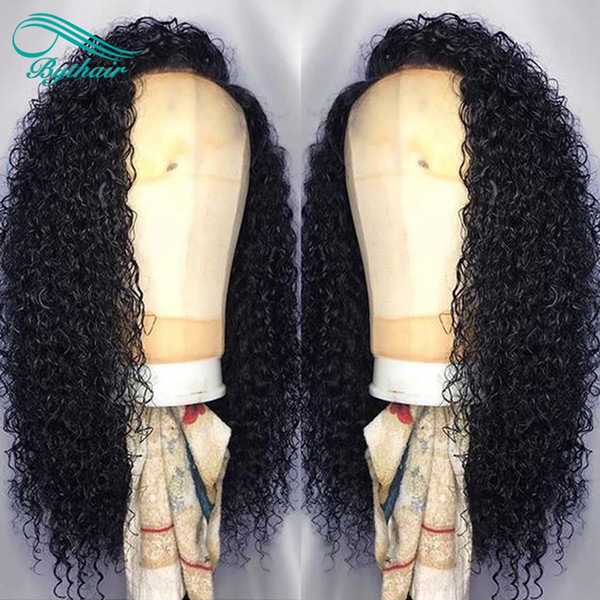 Bythair 360 Lace Wig Kinky Curly Pre Plucked Hairline Brazilian Virgin Human Hair 360 Wig Curly 150% Density Bleached Knots With Baby Hair