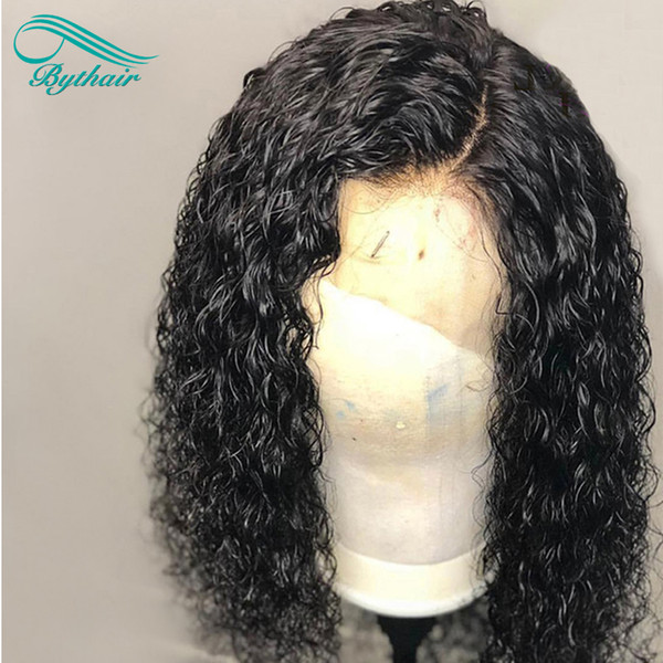 Bythair Short 360 Lace Wig Deep Curly Pre Plucked Hairline Brazilian Virgin Human Hair Curly 150% Density Bleached Knots With Baby Hair