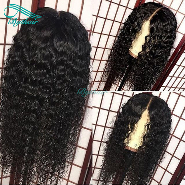 Bythair 360 Lace Wig Deep Curly Malaysian Virgin Human Hair Pre Plucked Hairline 360 Wig Curly 150% Density Bleached Knots With Baby Hair