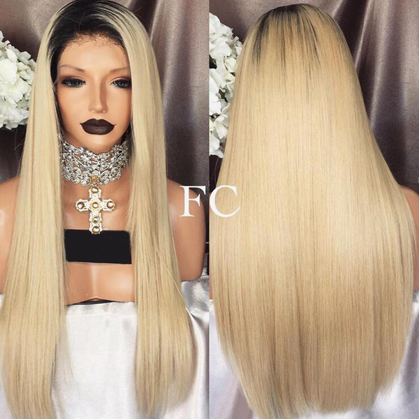 Diosa Ombre Color Blonde Full Lace Wig With Natural Hairline Virgin Hair Silky Straight Lace Front Human Hair Wigs Glueless Lace Wig Blonde