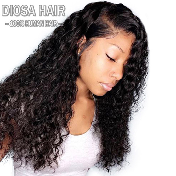 Diosa deep curly hair wigs Lace Front 150% Density Human Hair Wigs Brazilian Remy full lace Wig With Baby Hair