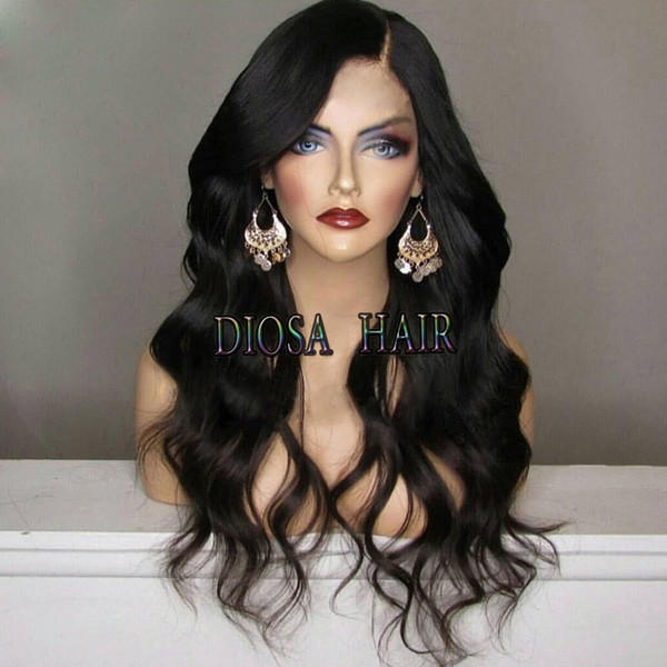 Diosa Full Lace Wigs Side Part Pre Plucked Natural Hairline Wavy Brazilian Virgin Human Hair Lace Front Wigs With Baby Hair