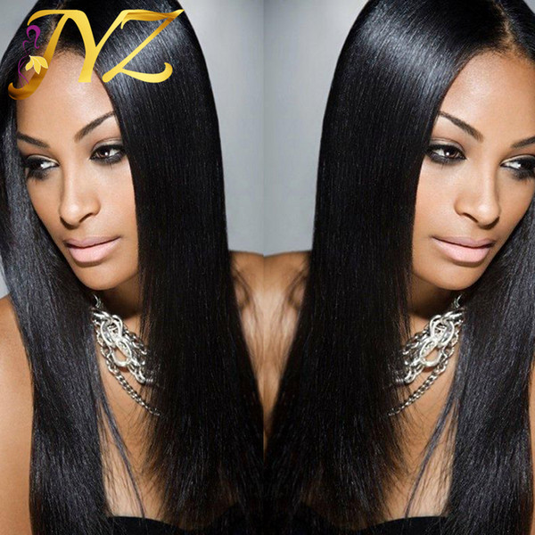 Straight Full Lace Wigs Top Quality Lace Front Wigs Natural Hairline With Baby Hair Medium Size Cap Lace Front Wig