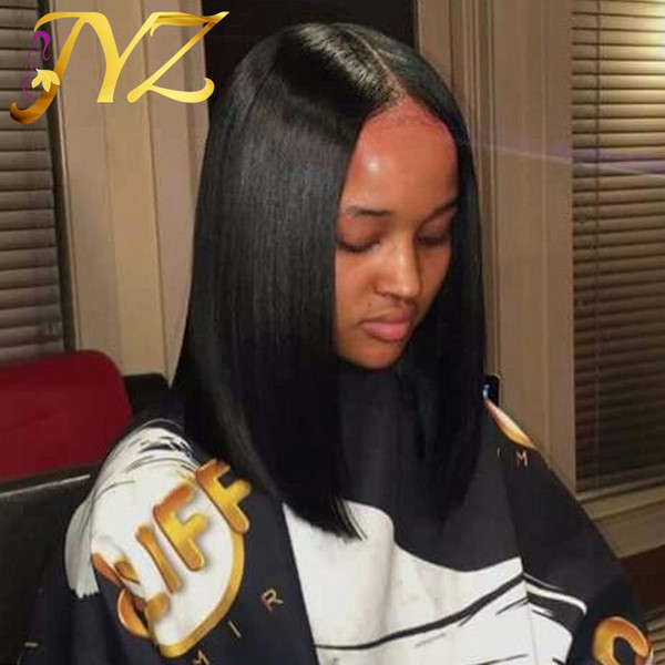 Full lace wig Bob wig Swiss Lace Front Wig Natural Color Bob Straight Front Peruvian Full Lace Wigs