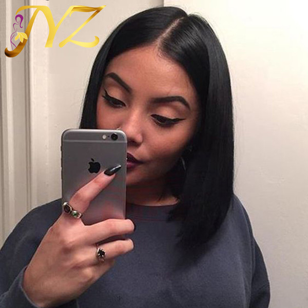 Natural Straight Bob Human Hair Full Lace Wig Lace Front Wig Swiss Lace Brazilian Hair Top Quality Human Hair Wigs For Black Woman