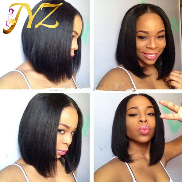 Straight Full Lace Wigs Bob Wigs Wholesale Cheap Human Hair Pre Plucked Lace Wigs 130% Density Lace Front Wig Medium Size Cap