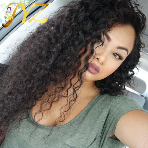 Goldleaf Hair Pre Plucked Deep Curly Human Hair Wigs Top Quality Malaysian Peruvian Full Lace Wigs Lace Front Wig With Natural Hair Line