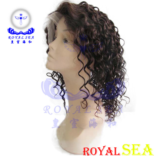 Wholesale Price Deep Curly Wigs 130 Dendsity Black Color Heat Resistant Human Machine Made Wig Long Curly Human Hair Wigs