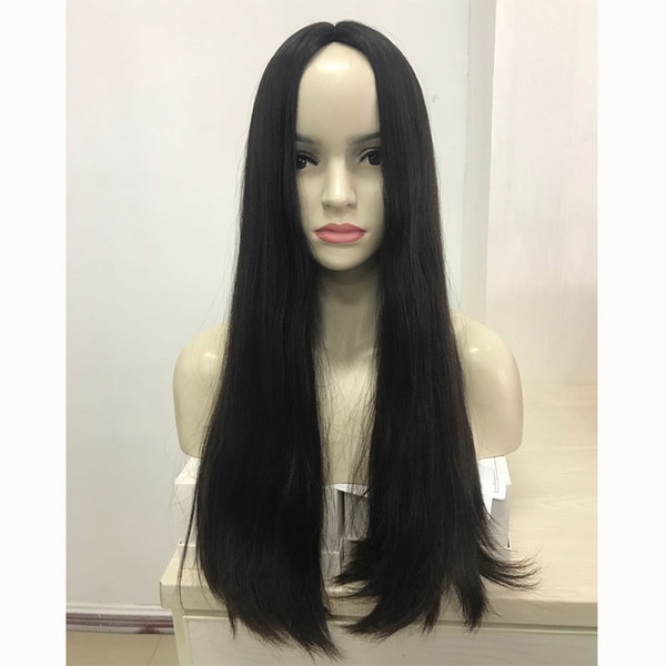 Finest European virgin hair natural straight jewish wig , silk top kosher wig Best Sheitels free shipping