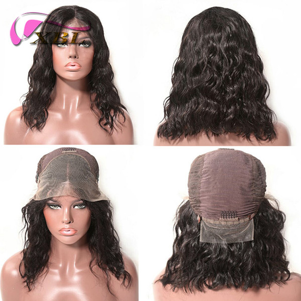 xblhair body wave lace front wigs new arrival middle part bob wig virgin human hair wigs