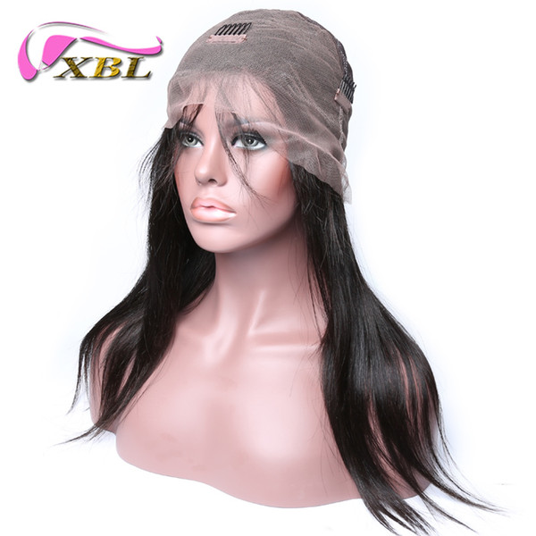 xblhair natural hairline wig straight human hair wig within the hair clip and strap front lace wig