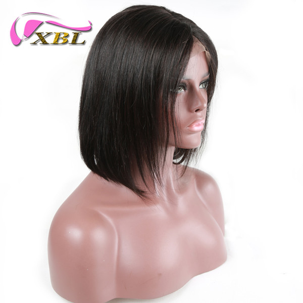 xblhair middle part short human hair wigs for black women silky straight bob human hair wig