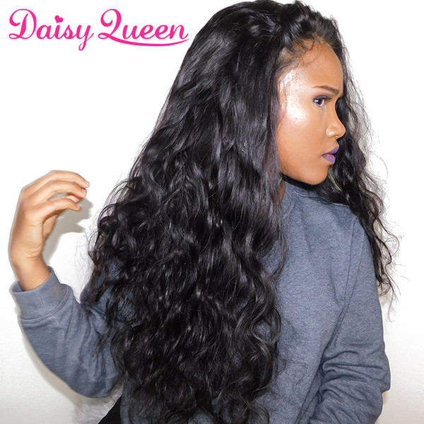 Peruvian Body Wave Lace Front Wigs with Baby Hair Natural Black Peruvian Remy Human Hair Wigs Pre-Plucked Hairline Bleached Knots