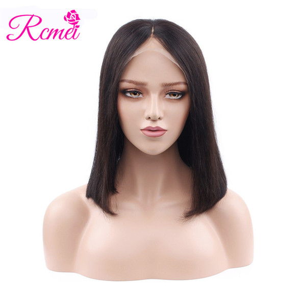 Rcmei Brazilian Human Hair Wig Short Bob Straight Lace Frontal Wigs For Women Good Quality Remy Hair Lace Frontal Wigs With Natural Headline