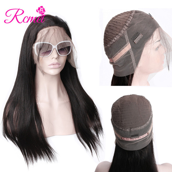 Rcmei Hair Brazilian Human Hair Wigs 360 Lace Frontal Wigs With Natural Hairline Straight Remy Hair 360 Lace Frontal Wigs 150 Density