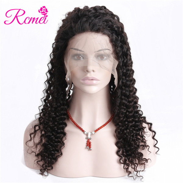 Rcmei Deep Wave Lace Front Human Hair Wigs For Women 130% Density Brazilian Hair Lace Frontal Wig Pre Plucked