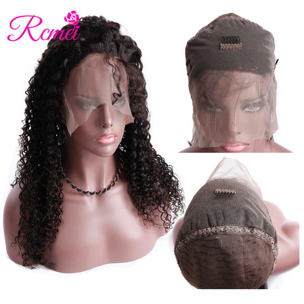 Rcmei Kinky Curly Human Hair Wigs 360 Lace Frontal Wigs With Baby Hair Pre Plucked 150 Density Brazilian Remy Hair 