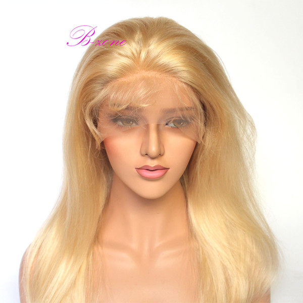 10A grade blond full lace human hair wigs #613 Brazilian human hair front lace wigs blond hair wigs 130% density for white women