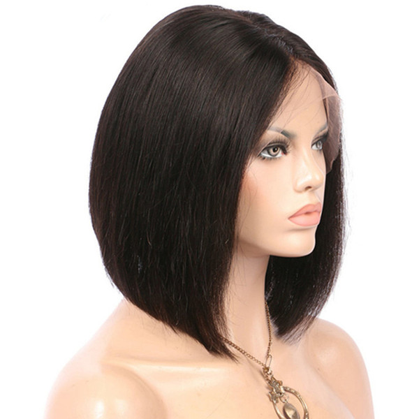 Bob Wigs Brazilian Straight Virgin Human Hair Wigs For Black Women Pre Plucked 360 Lace Wig With Baby Hair Straight Short Bob Wigs