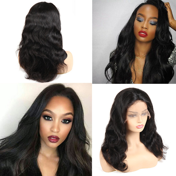 Grade 8A Human Hair Wigs Virgin Malaysian Indian Peruvian Human Hair Lace Front Wigs 8 inch Bob Lace Wigs For Black Women