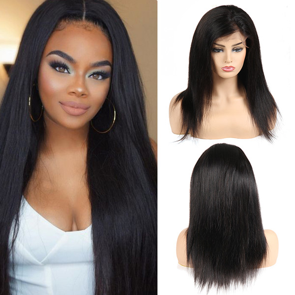 Virgin Brazilian Straight Full Lace Human Hair Wigs Natural Color Indian Malaysian Human Hair Full Lace Wigs For Black Women Wholesale