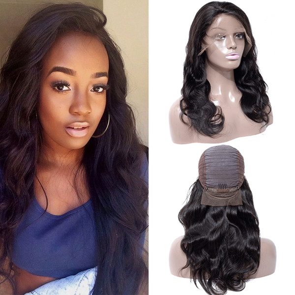 Lace Front Human Hair Wigs Body Deep Wave Brazilian Virgin Human Hair Wigs For Black Women Elastic Lace Front Wigs