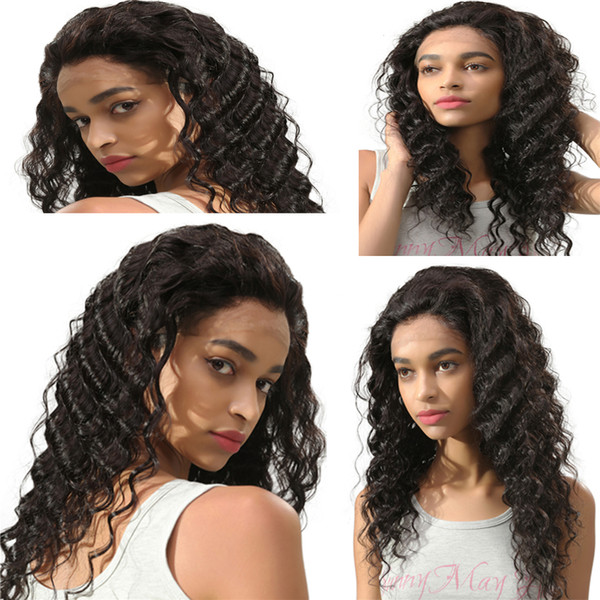 Full Lace Human Hair Wigs Pre Plucked Human Hair Lace Front Wigs Deep Wave Unprocessed Brazilian Virgin Hair Natural Hairline Density 150%