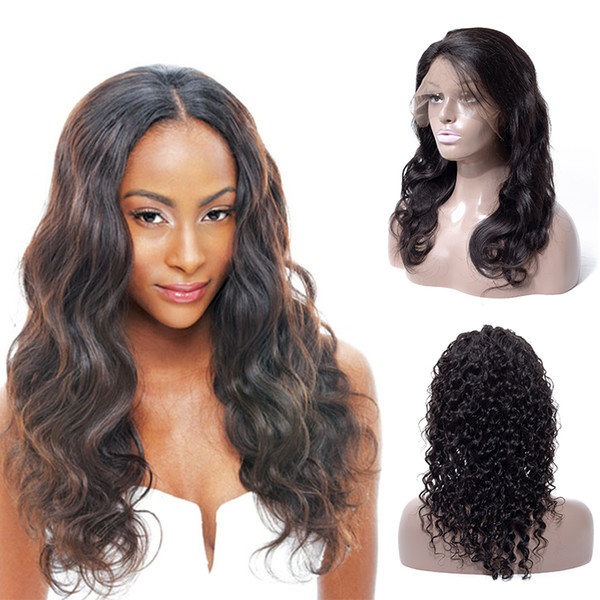 Peruvian Human Hair Wigs Body Wave Lace Front Wigs Remy Virgin Hair Brazilian Malaysian Indian Deep Wave Hair Lace Front Wigs