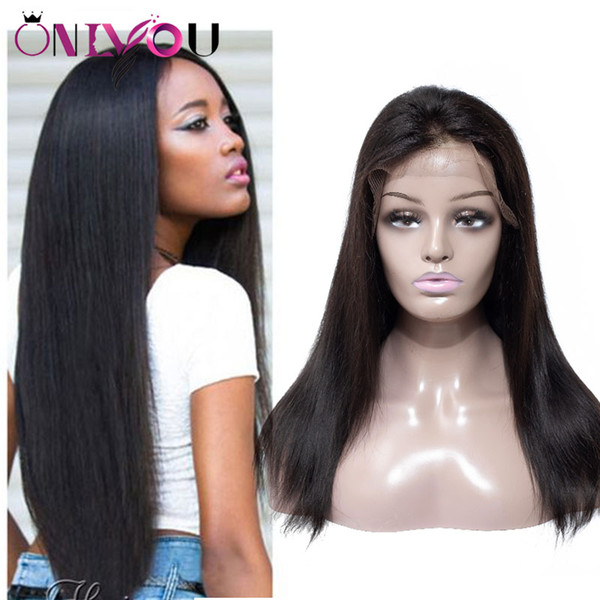 Brazilian Virgin Hair Straight Body Deep Wave Full Lace Human Hair Wigs For Black Women Peruvian Indian Remy Hair Lace Front Wigs Wholesale